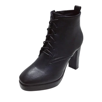 New solid color ankle boots lacing zipper and platform short plush high heel ankle boots 10.5cm
New solid color ankle boots lacing zipper and platform short plush high heel ankle boots 10.5cm