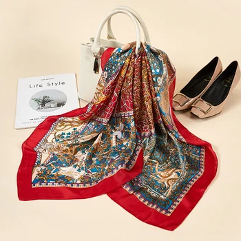 2020 Designer Brand NEW Spring Women Silk Square Scarf Fashion Printed Scarves Lady Shawls Femme Hijab 90*90cm
2020 Designer Brand NEW Spring Women Silk Square Scarf Fashion Printed Scarves Lady Shawls Femme Hijab 90*90cm