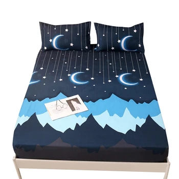 Bed Mattress Cover Protector Air-Permeable Home Textile Mattress Cover Grippers Bed Linens Dark Blue Moon Printing
Bed Mattress Cover Protector Air-Permeable Home Textile Mattress Cover Grippers Bed Linens Dark Blue Moon Printing