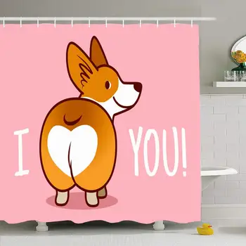 Shower Curtain Set with Hooks 60x72 Cute Fun Butt Valentines Smiling Welsh Orange Corgi Dog Graphic Friend Character Animals
Shower Curtain Set with Hooks 60x72 Cute Fun Butt Valentines Smiling Welsh Orange Corgi Dog Graphic Friend Character Animals