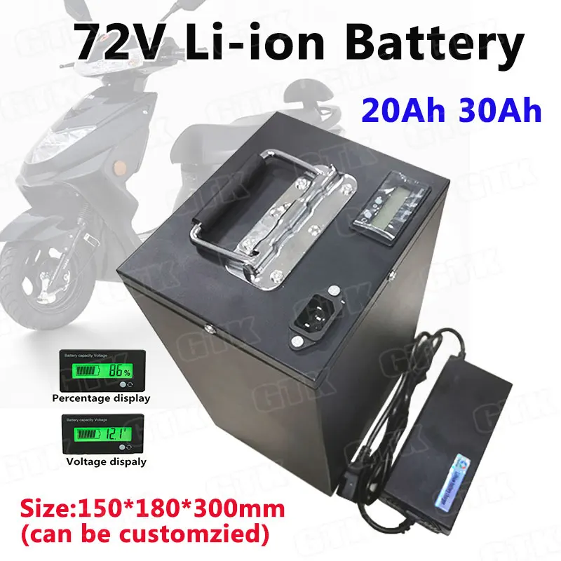 72v 20Ah 30Ah lithium battery built-in BMS 20S li-ion battery pack for 72v 3000w electric tricycle power motor + 3A Charger
72v 20Ah 30Ah lithium battery built-in BMS 20S li-ion battery pack for 72v 3000w electric tricycle power motor + 3A Charger