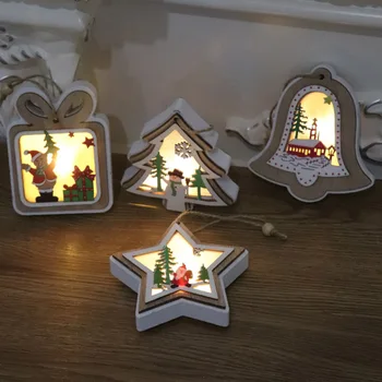 Christmas Wooden Luminous Pendants Bells Santa Claus Snowman Elk Christmas Tree Decorations Accessories For Home Party W 
Christmas Wooden Luminous Pendants Bells Santa Claus Snowman Elk Christmas Tree Decorations Accessories For Home Party W