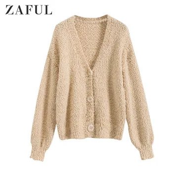 ZAFUL Women V Neck Button Up Fuzzy Cardigan Drop Shoulder Full Sleeve Solid Color Daily Tops Casual Simple Style Elastic Sweater
ZAFUL Women V Neck Button Up Fuzzy Cardigan Drop Shoulder Full Sleeve Solid Color Daily Tops Casual Simple Style Elastic Sweater