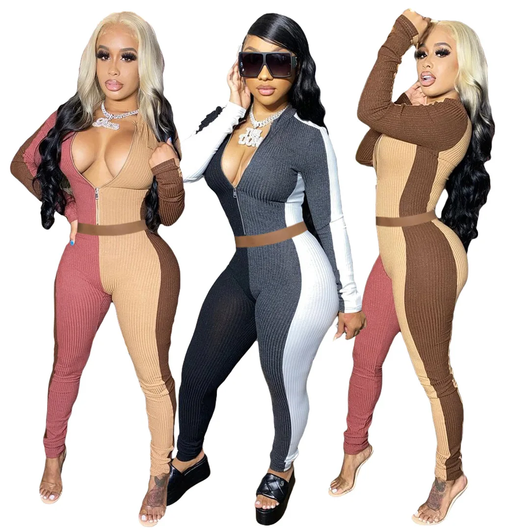New Arrival Autumn Women Suit Hot Solid-color Patchwork V-neck Long-sleeves Crop Tops & Trousers Knitting Ribbing 2 Piece Set
New Arrival Autumn Women Suit Hot Solid-color Patchwork V-neck Long-sleeves Crop Tops & Trousers Knitting Ribbing 2 Piece Set