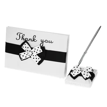New Wedding Supplies 4pcs/set Satin Flower Girl Basket Ring Bearer Pillow Guest Book Pen Holder Set Decor with White Black Bowkn
New Wedding Supplies 4pcs/set Satin Flower Girl Basket Ring Bearer Pillow Guest Book Pen Holder Set Decor with White Black Bowkn