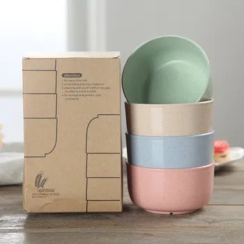 4Pcs Wheat Fiber Bowl Colorful Kid Cutlery Environmental Dinnerware Noodle Salad Lunch Box Food Contain Grain Storage Utensil
4Pcs Wheat Fiber Bowl Colorful Kid Cutlery Environmental Dinnerware Noodle Salad Lunch Box Food Contain Grain Storage Utensil