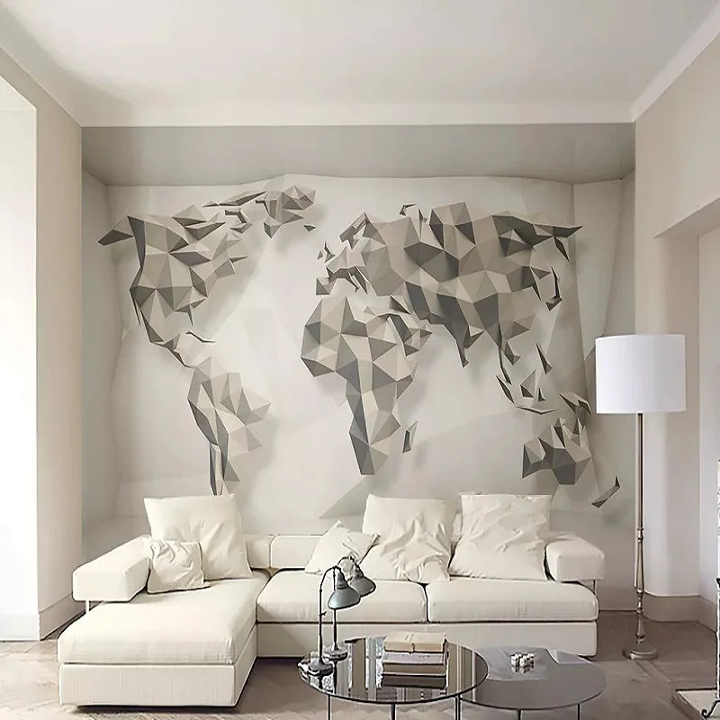 Custom large mural 3D wallpaper Modern creative 3D expansion space gray geometric map shape TV back wall decor 5D embossed
Custom large mural 3D wallpaper Modern creative 3D expansion space gray geometric map shape TV back wall decor 5D embossed
