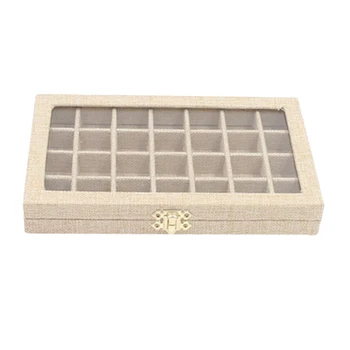 Sackcloth Linen Clear Lid Jewelry Tray Showcase Display Storage Box (28 Grids Sackcloth Jewelry Box)
Sackcloth Linen Clear Lid Jewelry Tray Showcase Display Storage Box (28 Grids Sackcloth Jewelry Box)