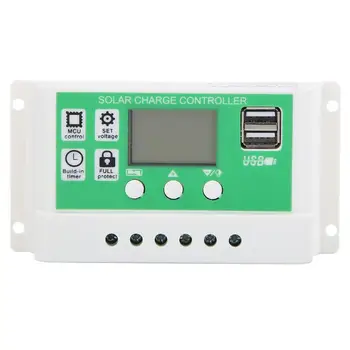 LCD Digital Display Dual USB Output Solar Panel Charge Controller PV Regulator Complete Three-Stage PWM Charging Management
LCD Digital Display Dual USB Output Solar Panel Charge Controller PV Regulator Complete Three-Stage PWM Charging Management