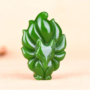 CHINESE GREEN JADE NINE-TAILED FOX PENDANT NECKLACE HAND-CARVED CHARM NATURAL JEWELLERY FASHION AMULET FOR MEN WOMEN GIFTS
CHINESE GREEN JADE NINE-TAILED FOX PENDANT NECKLACE HAND-CARVED CHARM NATURAL JEWELLERY FASHION AMULET FOR MEN WOMEN GIFTS