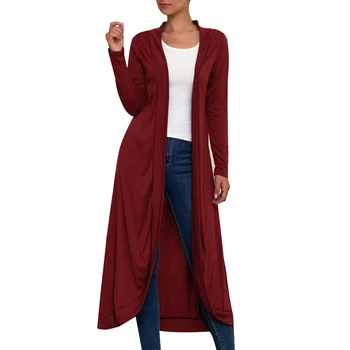 Cardigan Slim Autumn Winter Casual Trench Solid Color Open Stitch Long Sleeve Cardigan Long Coat 
Cardigan Slim Autumn Winter Casual Trench Solid Color Open Stitch Long Sleeve Cardigan Long Coat