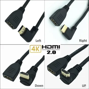 

HDMI Extension Cable Male to Female Extender Adapter Angled Plug Support 4K*2k 60Hz 2.0V for HDMI Splitter Switcher HDTV LCD PC