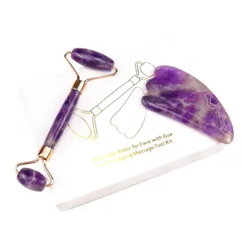 Amethyst Anti Wrinkle Face Roller Gua Sha Massager Natural Stone Jade Slim AntiCellulite Facial Beauty Set Facial Neck Massager 
Amethyst Anti Wrinkle Face Roller Gua Sha Massager Natural Stone Jade Slim AntiCellulite Facial Beauty Set Facial Neck Massager
