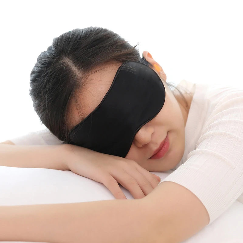 

Pure Silk Sleep Mask Breathable Sleeping Eye Mask for Night Sleep Eyeshade Blindfolds Shield Light Goggles Black Eyepatch