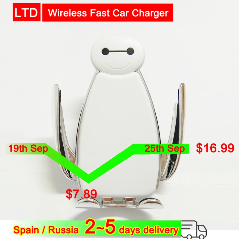 Smart Sensor Wireless Car Fast Charger C5 Automatic Clamping 10W For Samsung Galaxy car charger For iPhone XR For Xiaomi Mi9
Smart Sensor Wireless Car Fast Charger C5 Automatic Clamping 10W For Samsung Galaxy car charger For iPhone XR For Xiaomi Mi9