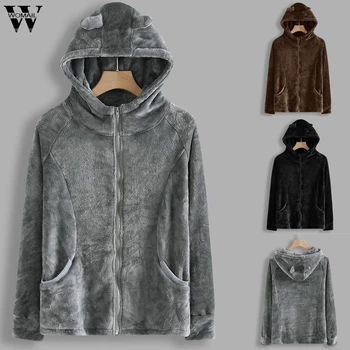 Womail Jackets Women 2019Soft Fleece Winter Autumn Warm Jacket Ear Hooded Overcoat Female Fashion Casual Outwear Pocket Coat 815 
Womail Jackets Women 2019Soft Fleece Winter Autumn Warm Jacket Ear Hooded Overcoat Female Fashion Casual Outwear Pocket Coat 815