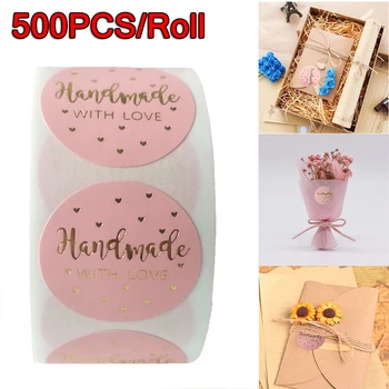 500Pcs/Roll Pink Handmade With Love Stickers Seals Gold Foil Pink Stickers For Birthday Party Favors Labels
500Pcs/Roll Pink Handmade With Love Stickers Seals Gold Foil Pink Stickers For Birthday Party Favors Labels