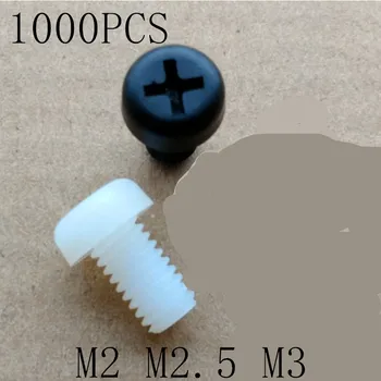 1000pcs M2 M2.5 M3*4/5/6/8/10/12/15/18/20 white black phillips nylon plastic round pan head screw
1000pcs M2 M2.5 M3*4/5/6/8/10/12/15/18/20 white black phillips nylon plastic round pan head screw