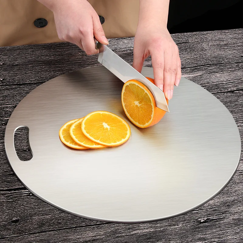 German Full 304 Stainless Steel Round Chopping Board Household Chopping Block A Cutting Board Kitchen Sticky Plate Occupy Plate
German Full 304 Stainless Steel Round Chopping Board Household Chopping Block A Cutting Board Kitchen Sticky Plate Occupy Plate