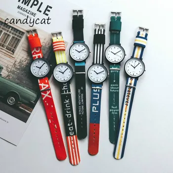 CandyCat Hip-Hop Students Watch Men Couple Korean Version of The Simple Trend Casual Canvas Sen Xi Ins Women's Watch 
CandyCat Hip-Hop Students Watch Men Couple Korean Version of The Simple Trend Casual Canvas Sen Xi Ins Women's Watch