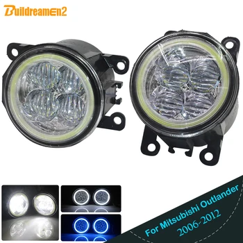 Buildreamen2 For Mitsubishi Outlander II CW_W Closed Off-Road Vehicle 2006-2012 Car H11 4000LM LED Fog Light Angel Eye DRL 12V