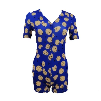 Summer Short-Sleeved Jumpsuit Women'S Pajamas Sexy V-Neck Design Jumpsuit Biscuit Pattern Pajamas Foronesie Adult Jumpsuit Women
Summer Short-Sleeved Jumpsuit Women'S Pajamas Sexy V-Neck Design Jumpsuit Biscuit Pattern Pajamas Foronesie Adult Jumpsuit Women