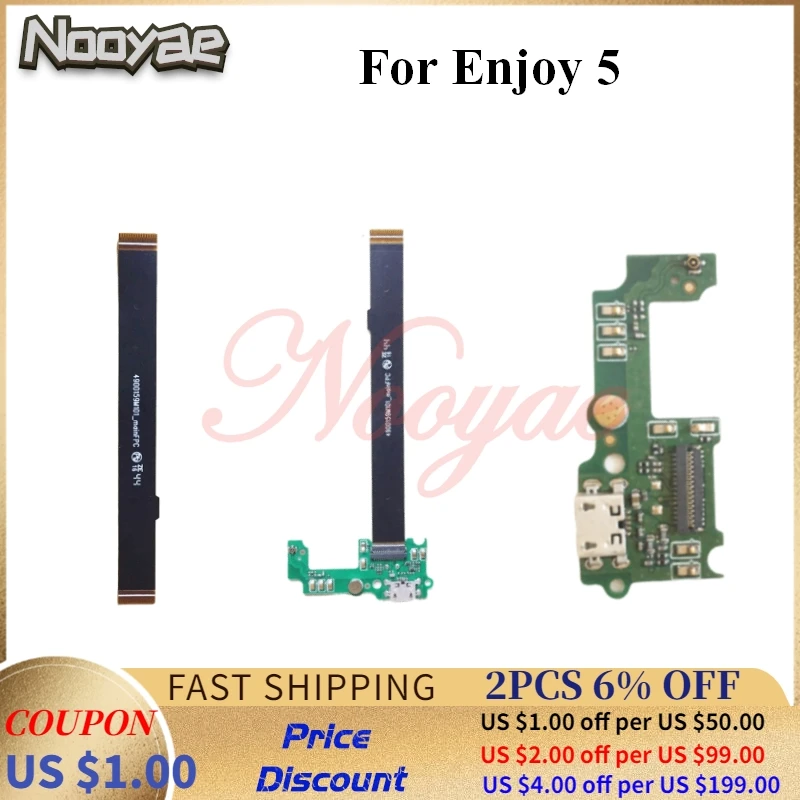 For Huawei Enjoy 5 USB Dock Charger Port Charging Mainboard Main Connector Connect LCD Plug Flex Cable Microphone Board | Мобильные