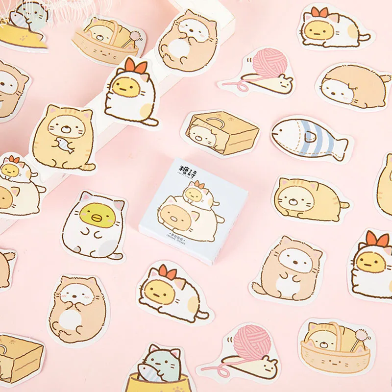 45Pcs/box Cute Cat Stickers Kawaii Stationery Stickers Cartoon Decor Sticker For Kids DIY Scrapbooking Diary Albums Supplies
45Pcs/box Cute Cat Stickers Kawaii Stationery Stickers Cartoon Decor Sticker For Kids DIY Scrapbooking Diary Albums Supplies