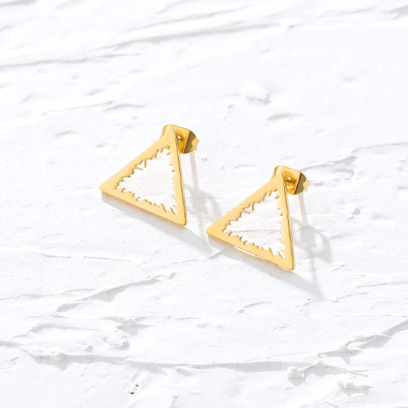 Minimalist Gold Silver Hollow Triangle Stud Earrings For Women Girl Stainless Steel Geometric Earring Aretes De Mujer Pendientes 
Minimalist Gold Silver Hollow Triangle Stud Earrings For Women Girl Stainless Steel Geometric Earring Aretes De Mujer Pendientes