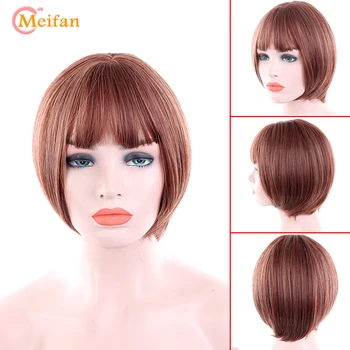 MEIFAN Women's Short Synthetic Mixed Color Wig with Bangs BOB Straight Hair Heat-Resistant Wig Cosplay Hairstyle for Women
MEIFAN Women's Short Synthetic Mixed Color Wig with Bangs BOB Straight Hair Heat-Resistant Wig Cosplay Hairstyle for Women