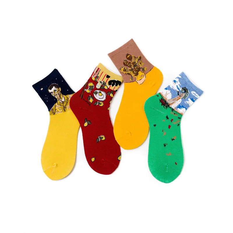 New Style Cotton Women's Crew Socks Van Gogh Sunflower Socks Occident Fashion Series Cool Literature And Art-Style College 
New Style Cotton Women's Crew Socks Van Gogh Sunflower Socks Occident Fashion Series Cool Literature And Art-Style College