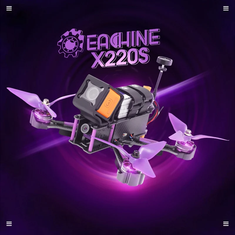 Eachine Wizard X220S FPV Racing Drone F4 5.8G 40CH 30A Dshot600 800TVL Flysky FS-i6X RTF