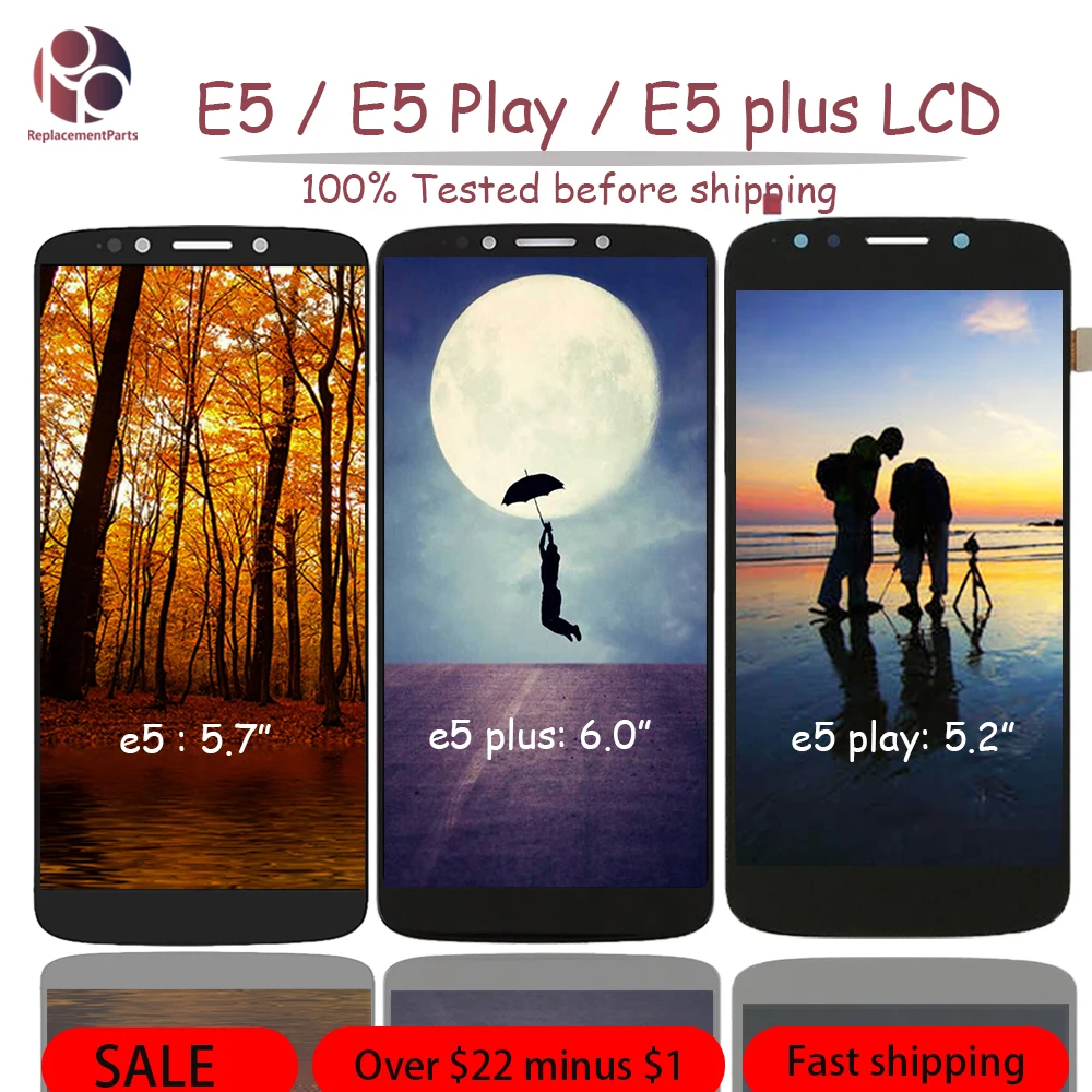 For Motorola Moto E5 Plus XT1924 / E5 XT1944 / E5 Play XT1921 LCD Display Screen Digitizer Assembly Replacement Parts + tools
For Motorola Moto E5 Plus XT1924 / E5 XT1944 / E5 Play XT1921 LCD Display Screen Digitizer Assembly Replacement Parts + tools