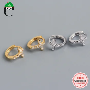 ElfoPlataSi 925 Sterling Silver Minimalist Geometric Cross Twinkling CZ Hoop Earring For Women Birthday Party Jewelry Gift DA903
ElfoPlataSi 925 Sterling Silver Minimalist Geometric Cross Twinkling CZ Hoop Earring For Women Birthday Party Jewelry Gift DA903