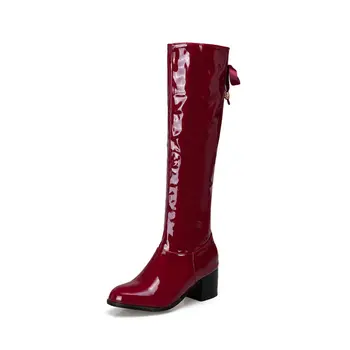 Sexy Female patent Leather Western Boots Winter Women Knee High Boots Night Club Shoes Woman Big Size Chunky Heels
Sexy Female patent Leather Western Boots Winter Women Knee High Boots Night Club Shoes Woman Big Size Chunky Heels
