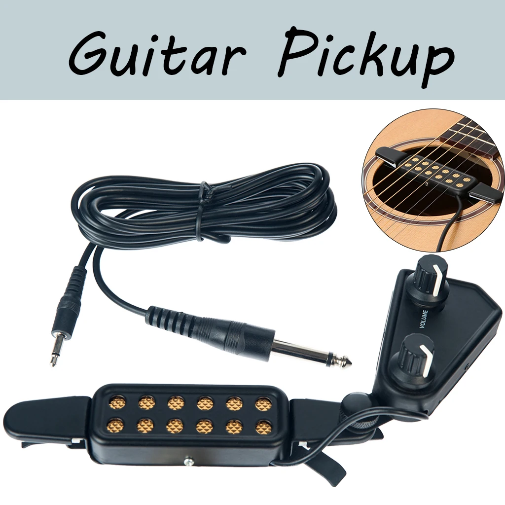 12-hole Acoustic Guitar Sound Hole Pickup Magnetic Transducer with Tone Volume Controller Audio Cable
12-hole Acoustic Guitar Sound Hole Pickup Magnetic Transducer with Tone Volume Controller Audio Cable
