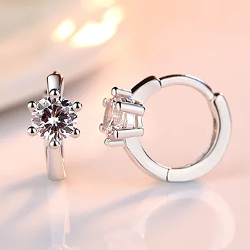 CH-601 Sterling Silver Hoop Earrings For Women Fine Jewelry Zircon Six Claws Earrings Valentine's Day Gift
CH-601 Sterling Silver Hoop Earrings For Women Fine Jewelry Zircon Six Claws Earrings Valentine's Day Gift