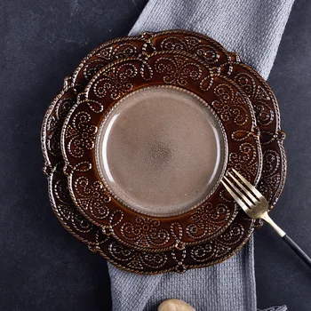 Dinner Plate Retro Relief Dinnerware Ceramic Storage Tray Western Breakfast Round Cake Plate Tableware Dessert Dish Decoration
Dinner Plate Retro Relief Dinnerware Ceramic Storage Tray Western Breakfast Round Cake Plate Tableware Dessert Dish Decoration