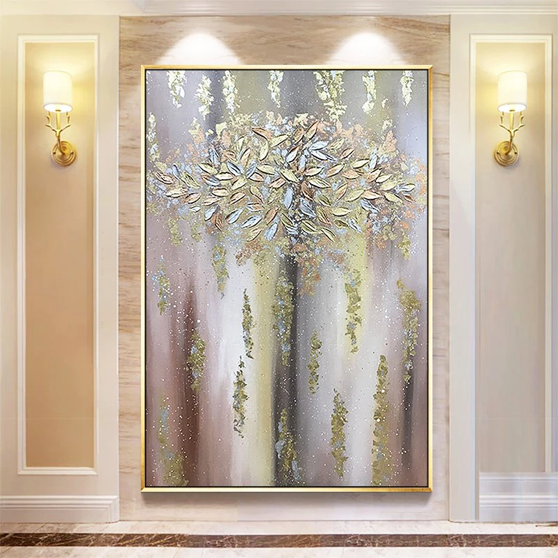 Фото Pachira American Paintings Entrance Hallway Living Room Decorative Painting Gold Hand-painted Abstract Canvas Oil | Дом и сад