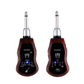 UHF Wireless Guitar Transmitter Receiver 10 Channels Electric Guitar System Built-in 5 Effects Clean/Bluesy/Flanger/Tremolo
UHF Wireless Guitar Transmitter Receiver 10 Channels Electric Guitar System Built-in 5 Effects Clean/Bluesy/Flanger/Tremolo