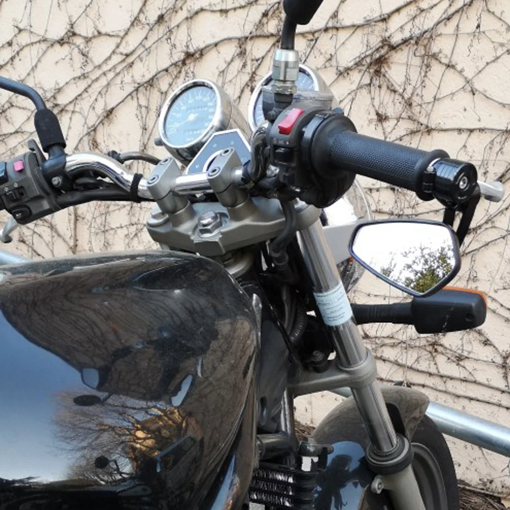 Зеркало заднего вида мотоциклетное черное 7/8 дюйма 22 мм для Honda Yamama Harley Cafe