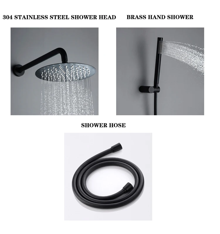 Description Picture 4 of itemBecola Embedded Box Faucets Set Ceiling Or Wall Shower Arm Diverter Brass Shower Set Bathroom Faucet Mixer Handheld Spray  Sets