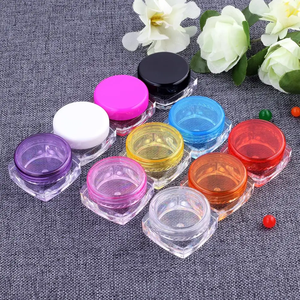 10Pcs 3g/3ml Square Bottom Cream Jar Cosmetic Container Plastic Empty Eyeshadow Makeup Face Cream Lip Balm Pot Travel Bottle
10Pcs 3g/3ml Square Bottom Cream Jar Cosmetic Container Plastic Empty Eyeshadow Makeup Face Cream Lip Balm Pot Travel Bottle