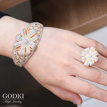 GODKI Luxury African Bangle Ring Set Cubic Zircon Crystal CZ Jewelry Sets For Women Wedding Bridal aretes de mujer modernos 2020
GODKI Luxury African Bangle Ring Set Cubic Zircon Crystal CZ Jewelry Sets For Women Wedding Bridal aretes de mujer modernos 2020
