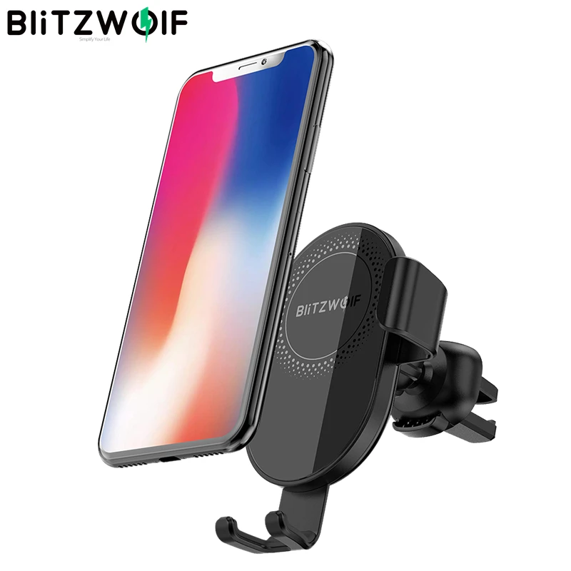 Беспроводное зарядное устройство BlitzWolf Qi с вращением на 360 ° 10 Вт 7 5 автомобильный