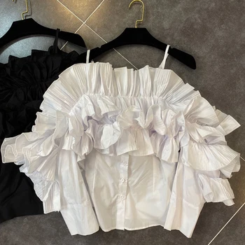 Newest Fashion 2020 HIGH STREET Designer Blouse Women's Spaghetti Strap Ruffle Blouse Top
Newest Fashion 2020 HIGH STREET Designer Blouse Women's Spaghetti Strap Ruffle Blouse Top