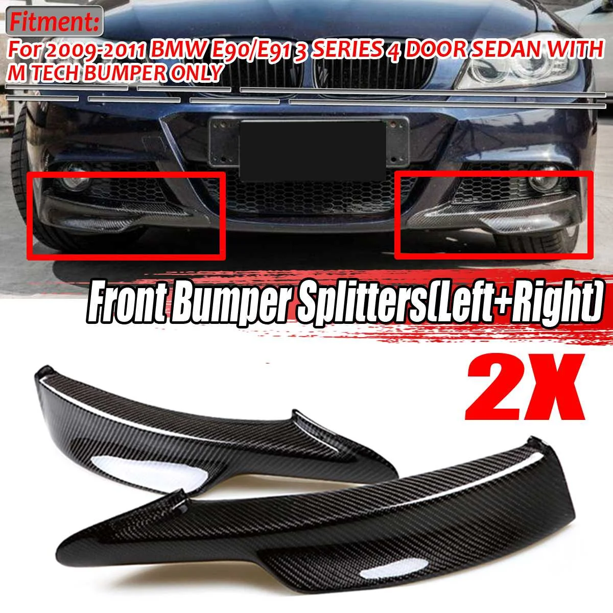 New Pair Real Carbon Fiber Car Front Bumper Splitter Lip Diffuser Guard Protector For BMW E90 E91 335i 328i LCI M-Tech Bumper
New Pair Real Carbon Fiber Car Front Bumper Splitter Lip Diffuser Guard Protector For BMW E90 E91 335i 328i LCI M-Tech Bumper