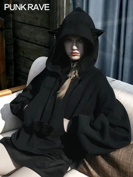 PUNK RAVE Gothic Lazy Wind Loose Hoodie Women Plus Velvet Autumn New Dark Girl Turtleneck Short Jacket Lantern Sleeve
PUNK RAVE Gothic Lazy Wind Loose Hoodie Women Plus Velvet Autumn New Dark Girl Turtleneck Short Jacket Lantern Sleeve