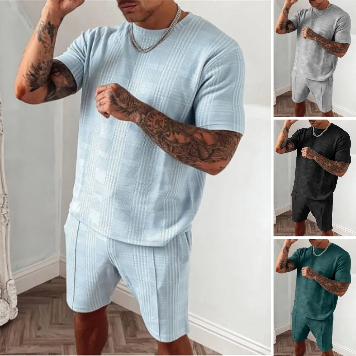 Men's Tracksuit Summer Clothes Sportswear Two Piece Set T Shirt Shorts Track Clothing Male Sweatsuit Sports Suits Husband
Men's Tracksuit Summer Clothes Sportswear Two Piece Set T Shirt Shorts Track Clothing Male Sweatsuit Sports Suits Husband