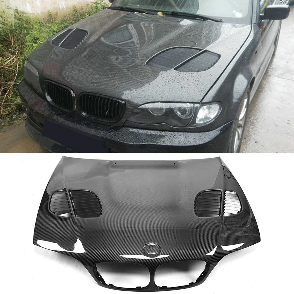 Фото Автомобильный передний капот двигателя из углеродного волокна для BMW 3 серии E46 2